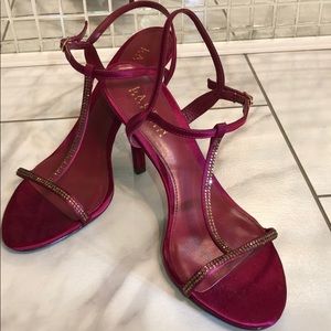 Ralph Lauren burgundy evening sandals.